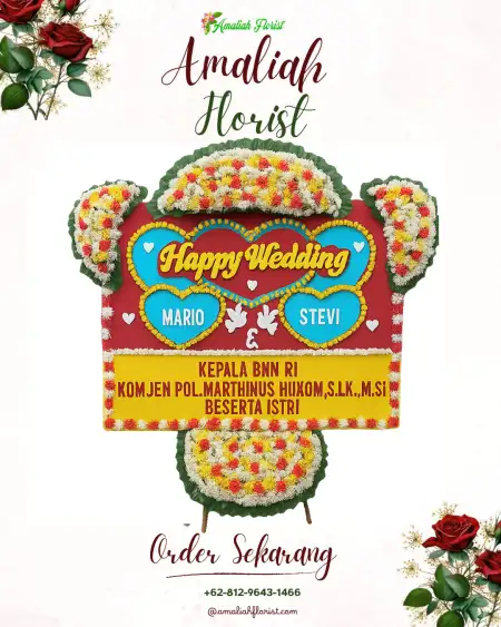 Papan Bunga Pernikahan Peta